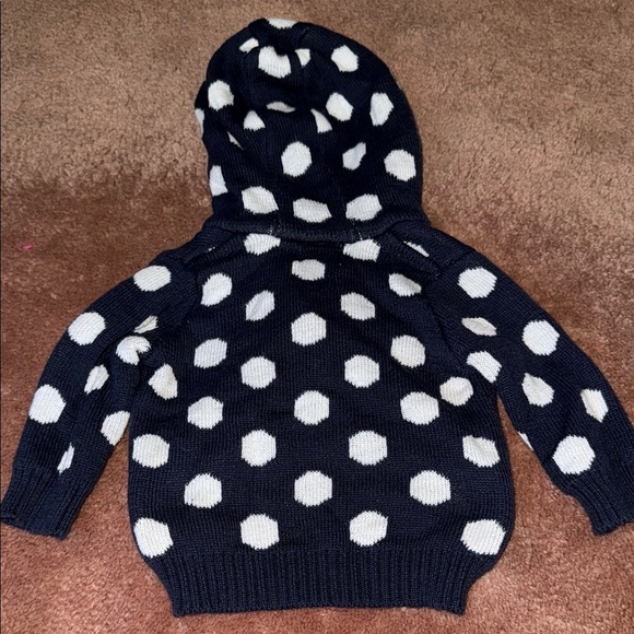 Kids Navy and White Polka Dot Sweater - Picture 3 of 3
